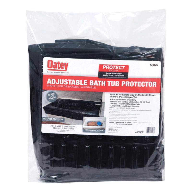OATEY - Oatey 2  H X 15 in. W X 15 in. L Black Adjustable Bathtub Protector
