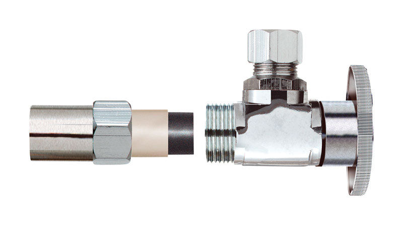 PLUMB PAK - Plumb Pak 1/2 in. Compression X 3/8 in. Compression Brass Angle Valve [PP32-1PCLF]