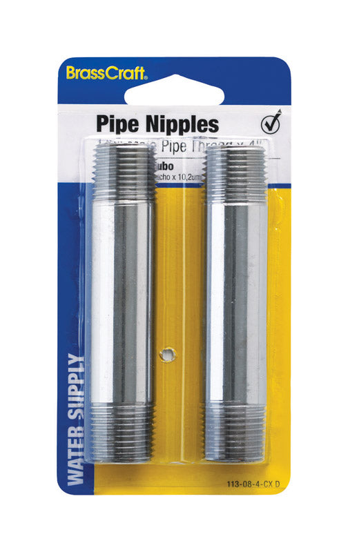 BRASSCRAFT - BrassCraft 1/2 in. MIP pc Brass Nipple 4 in. L