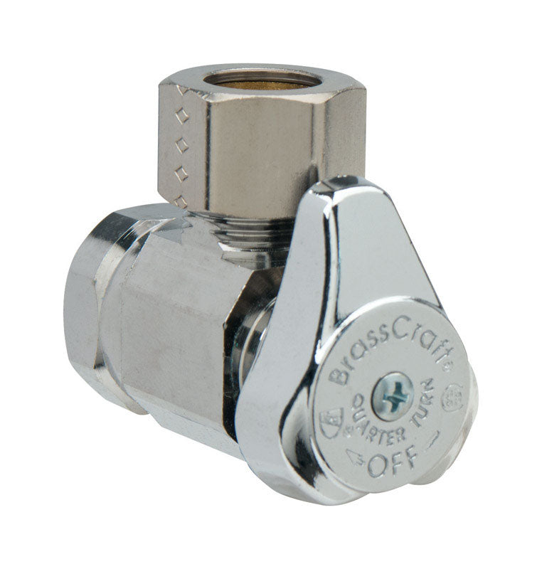 BRASSCRAFT - BrassCraft Plumb Shop 1/2 in. FIP outlets X 1/2 in. Compression Brass Angle Valve