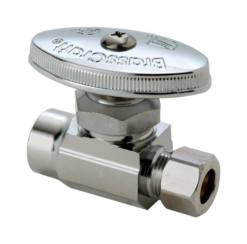 BRASSCRAFT - BrassCraft 1/2 in. Sweat outlets X 3/8 in. Compression Brass Straight Stop Valve