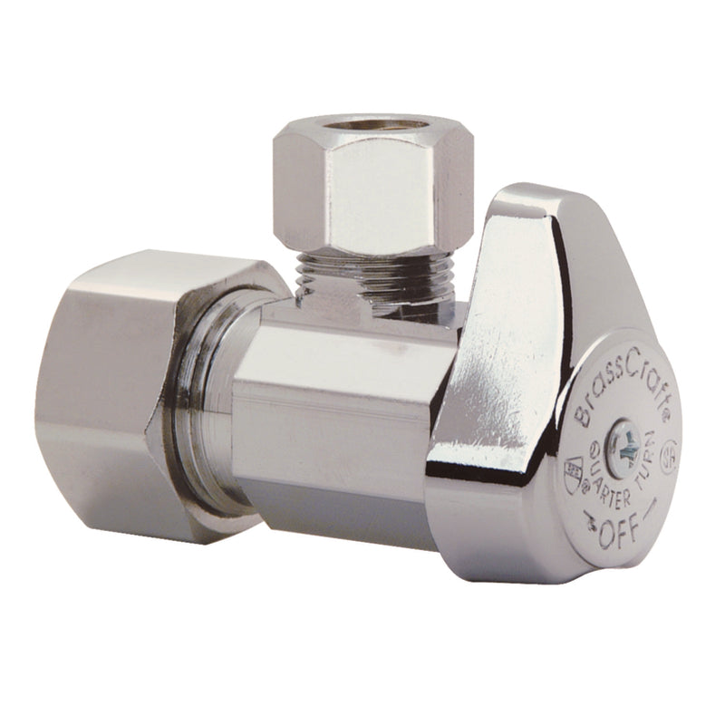 BRASSCRAFT - BrassCraft 1/2 in. Compression outlets X 3/8 in. Compression Brass Angle Stop Valve [G2CR19X CD]