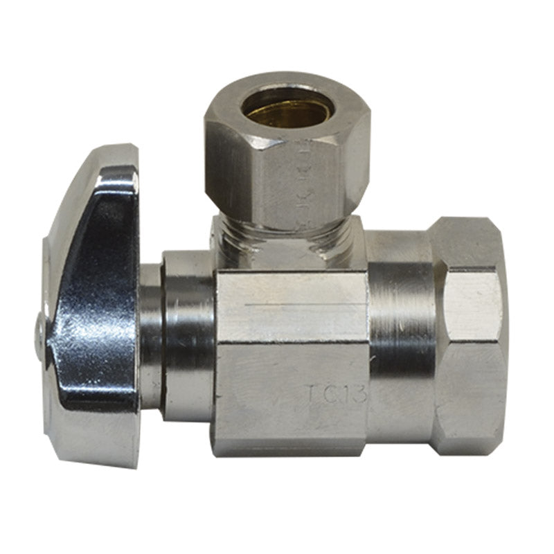 BRASSCRAFT - BrassCraft 1/2 in. Compression outlets X 3/8 in. Chrome Plated Stop Valve [G2R17X CD]
