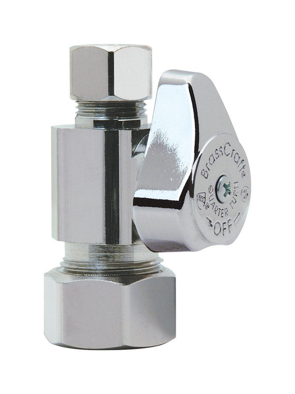 BRASSCRAFT - BrassCraft 3/8 in. Compression outlets X 3/8 in. Compression Brass Straight Valve