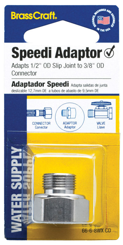 BRASSCRAFT - BrassCraft Speedi Plumb 3/8 in. O.D. Tube pc X 1/2 in. D FIP Brass Adapter