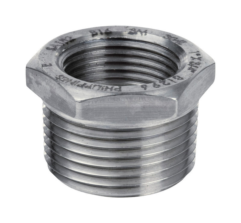 SMITH-COOPER - Smith-Cooper 1-1/2 in. MPT X 1 in. D FPT Stainless Steel Hex Bushing