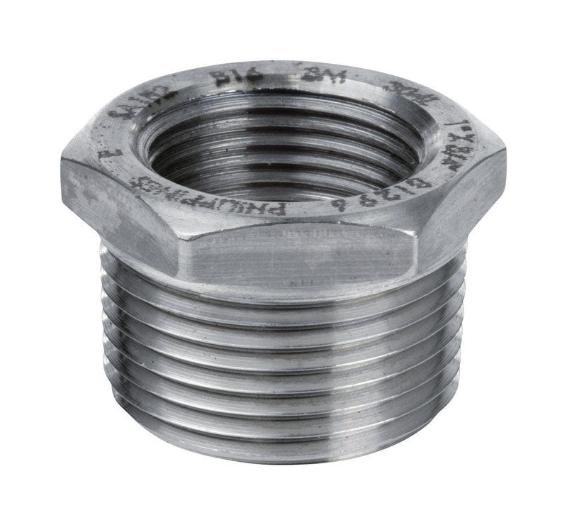 SMITH-COOPER - Smith-Cooper 1-1/2 in. MPT X 1-1/4 in. D FPT Stainless Steel Hex Bushing