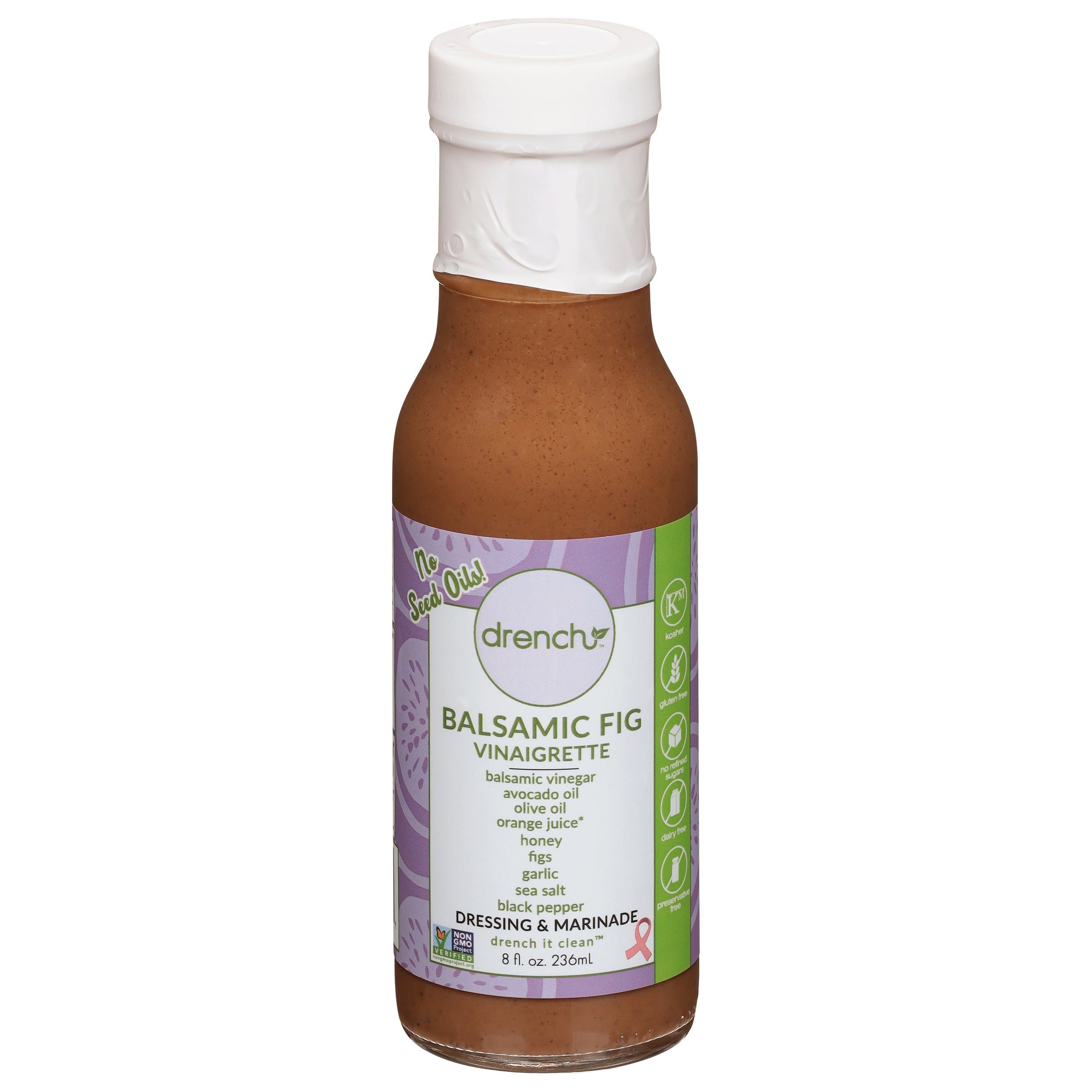 Drench Balsamic Fig Vinaigrette Dressing & Marinade 8 fl oz - Case of 6