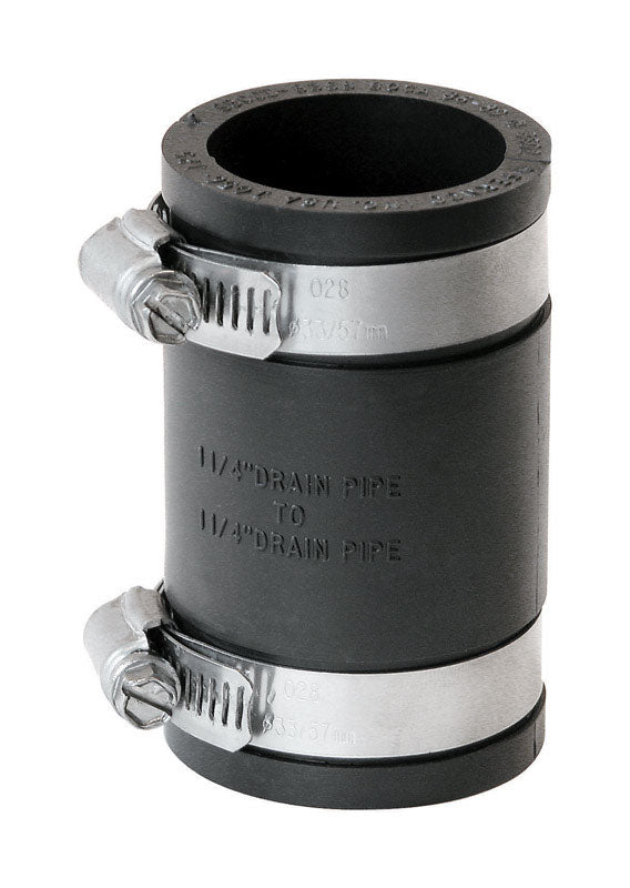 FERNCO - Fernco Schedule 40 1-1/4 in. Hub each X 1-1/4 in. D Hub PVC Flexible Coupling 1 pk