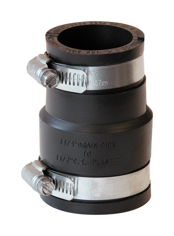 FERNCO - Fernco Schedule 40 1-1/2 in. Hub each X 1-1/4 in. D Hub PVC Flexible Coupling 1 pk