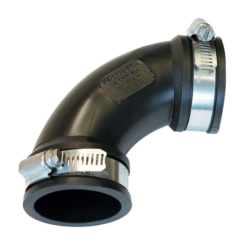 FERNCO - Fernco Schedule 40 1-1/2 in. Hub X 1-1/2 in. D Hub PVC Elbow 1 pk