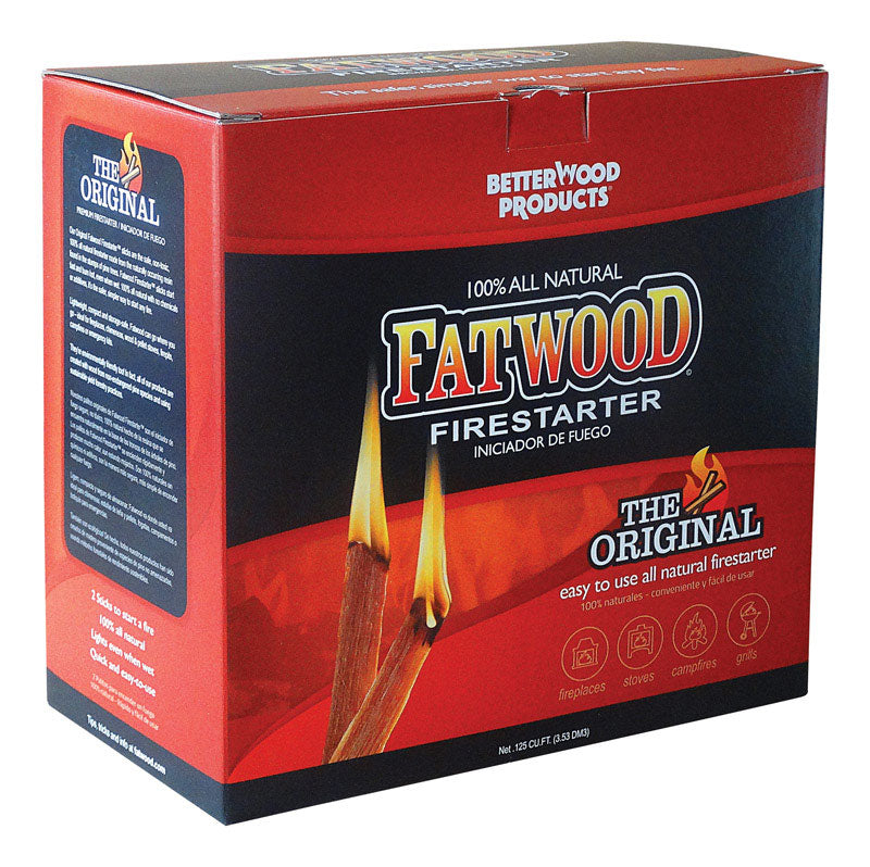 BETTER WOOD PRODUCTS - Better Wood Products Fatwood Pine Resin Stick Fire Starter 15 min 5 lb - Case of 4