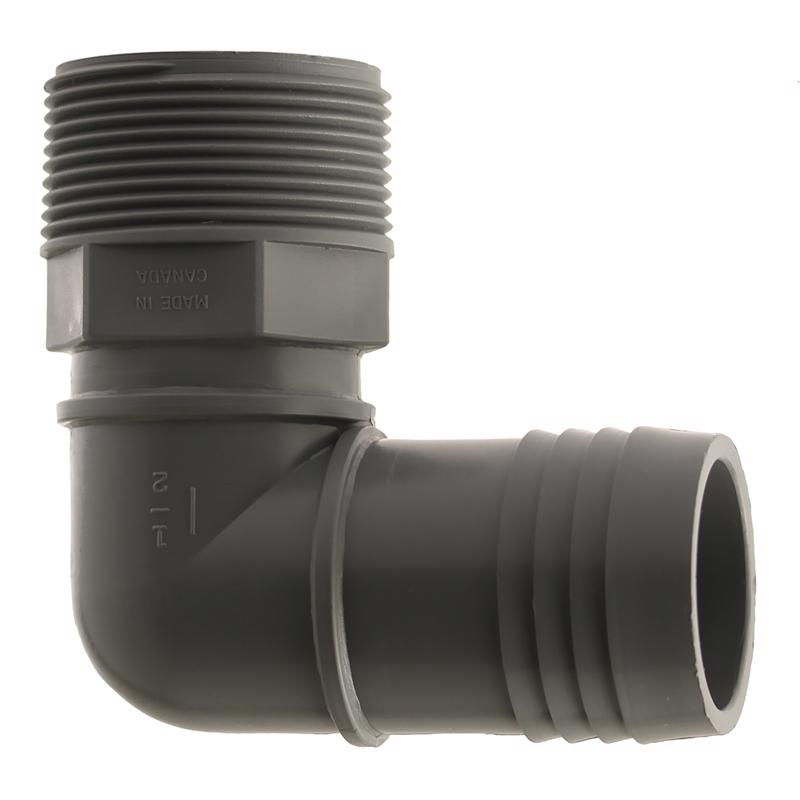 BOSHART INDUSTRIES - Boshart Industries 1-1/2 in. MPT X 1-1/2 in. D Insert Polypropylene Combination Elbow 1 pk
