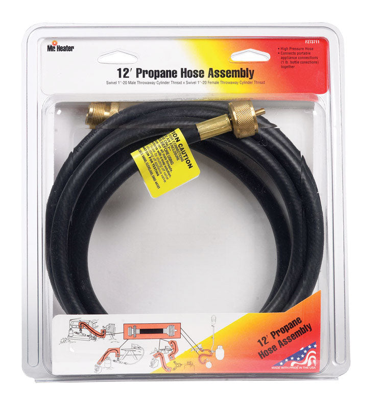 MR HEATER - Mr. Heater 1 in. D X 1 in. D X 12 ft. L Brass/Plastic Hose Assembly
