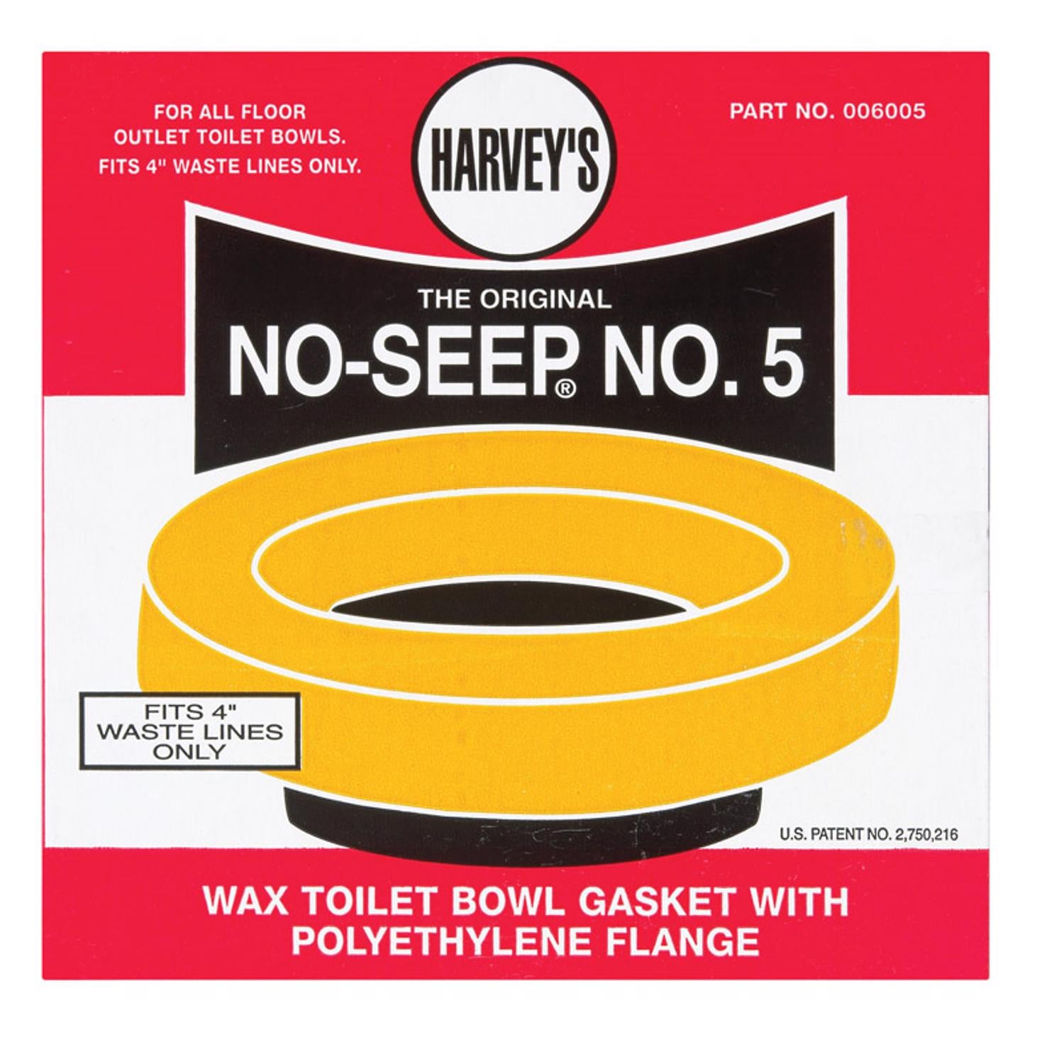Harvey's Toilet Bowl Gasket with Wax & Flange Polyethylene - Case of 24