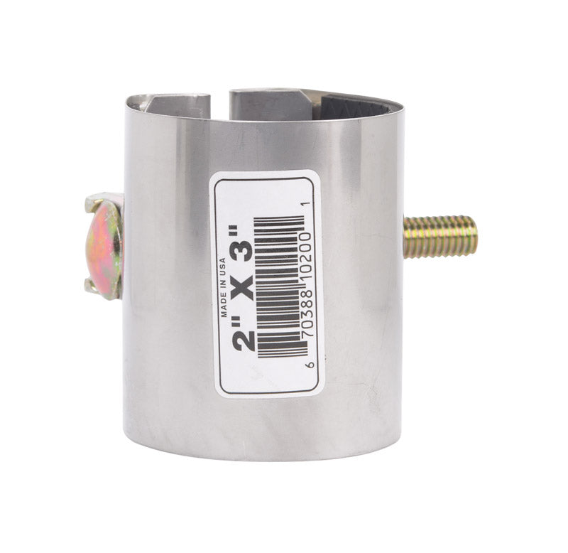 B & K - BK Products 2 in. Galvanized 430 Stainless Steel Pipe Repair Clamp