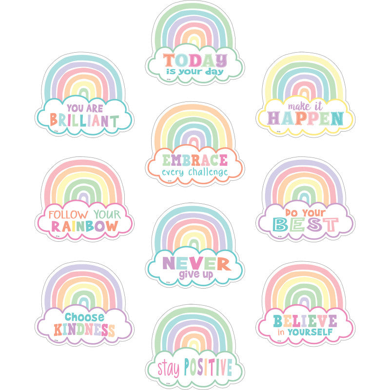 TEACHER CREATED RESOURCES - Pastel Pop Positive Sayings Accents, 30 Per Pack, 3 Packs