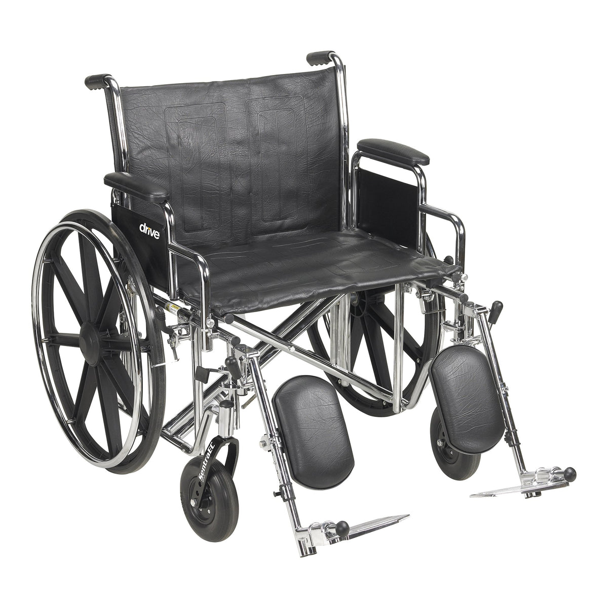 McKesson Brand - Bariatric Wheelchair McKesson Dual Axle Desk Length Arm Swing-Away Elevating Legrest Black Upholstery 24 Inch Seat Width Adult 450 lbs. Weight Capacity [1/EA]