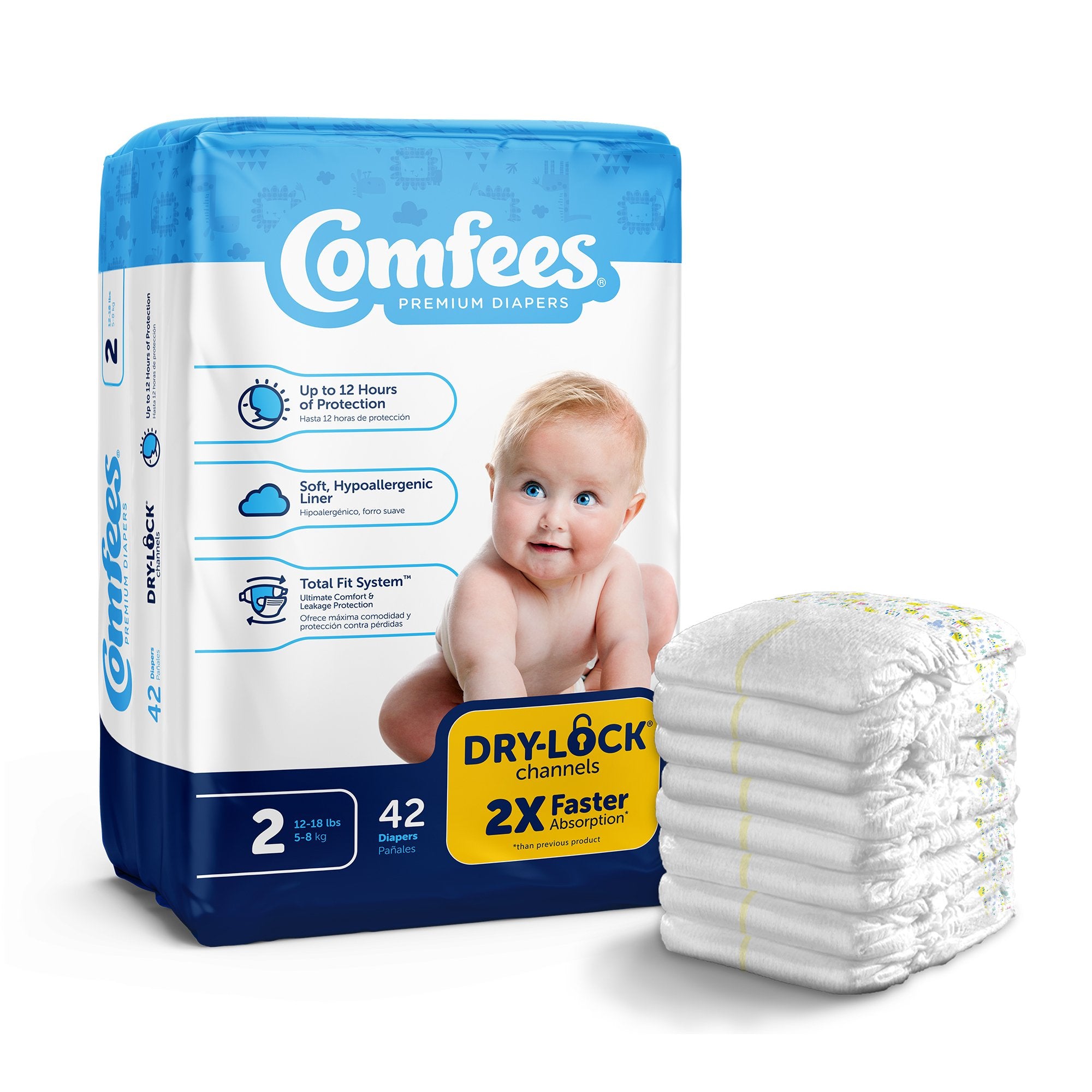 Attends Healthcare Products - Unisex Baby Diaper Comfees® Size 2 Disposable Moderate Absorbency [42/BG] (993244_BG)