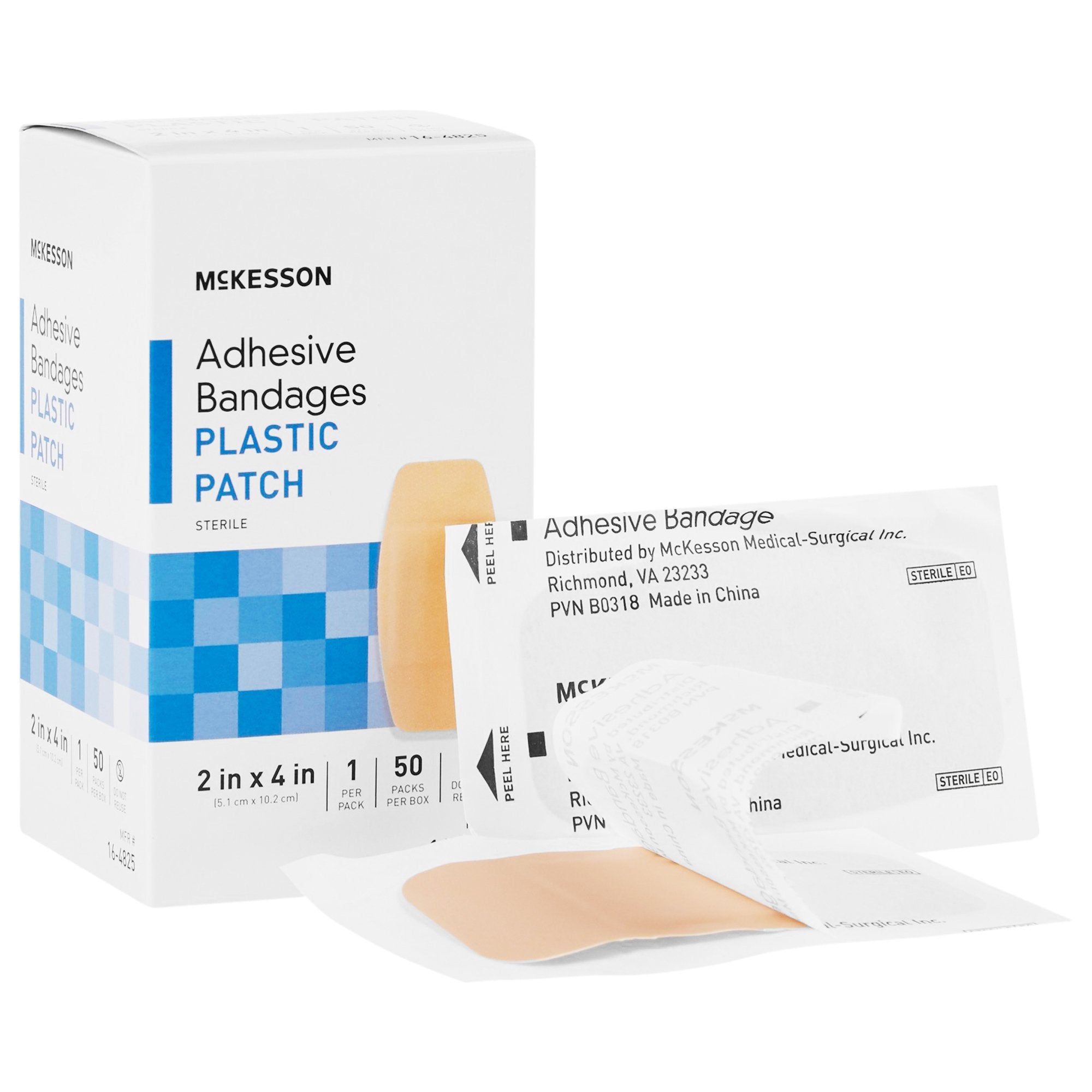 McKesson Brand - Adhesive Strip McKesson 2 X 4 Inch Plastic Rectangle Tan Sterile [1/BX]