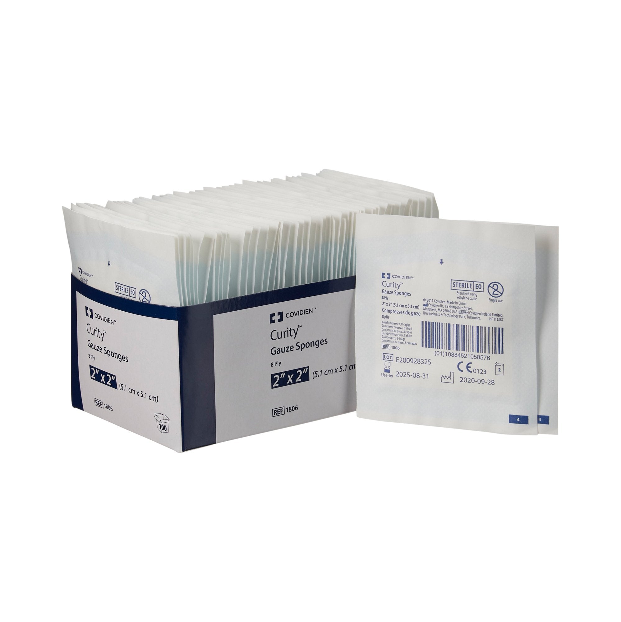 Cardinal - Gauze Sponge Curity™ 2 X 2 Inch 8-Ply Sterile 2 per Pack [50/TR]