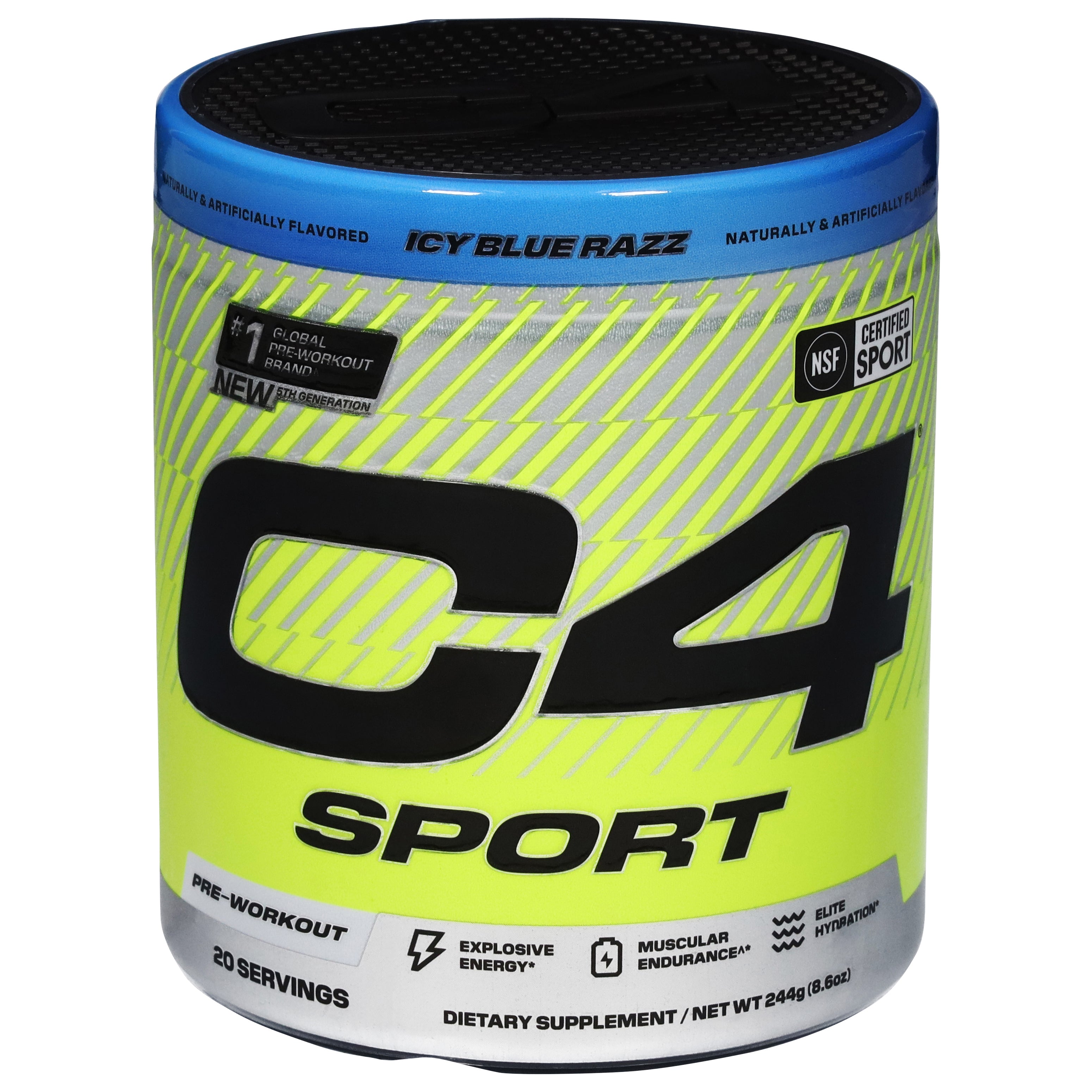 C4 Sport Icy Blue Razz Pre-Workout 8.6 oz - Case of 1