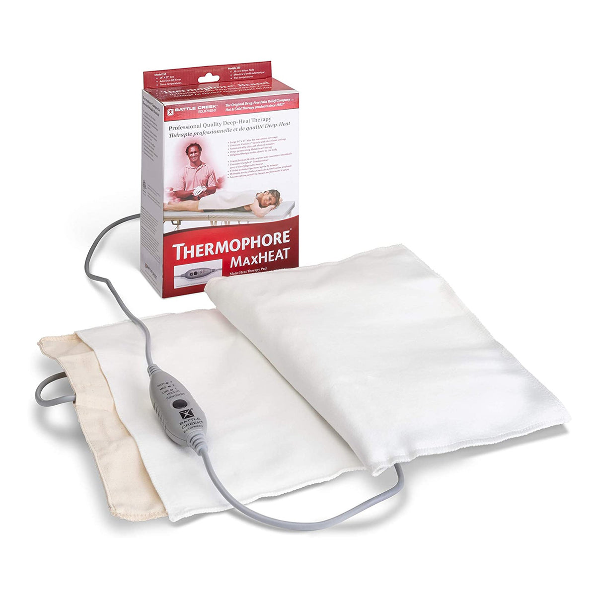 Battle Creek - Moist Heating Pad Thermophore® MaxHEAT™ Back / Hip / Leg / Shoulders Large Cotton Blend Cover Reusable [1/EA]