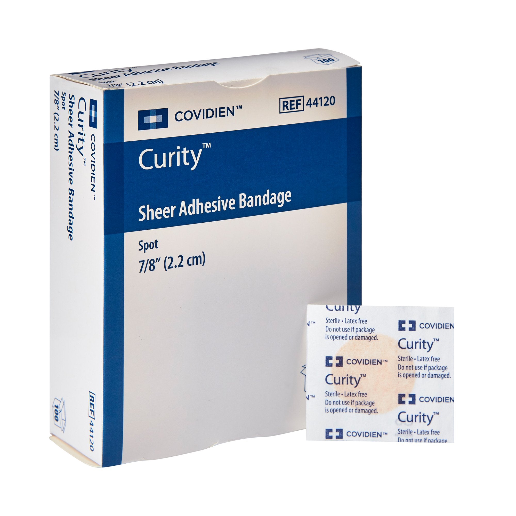 Cardinal - Adhesive Spot Bandage Curity™ 7/8 Inch Plastic Round Sheer Sterile [100/BX]