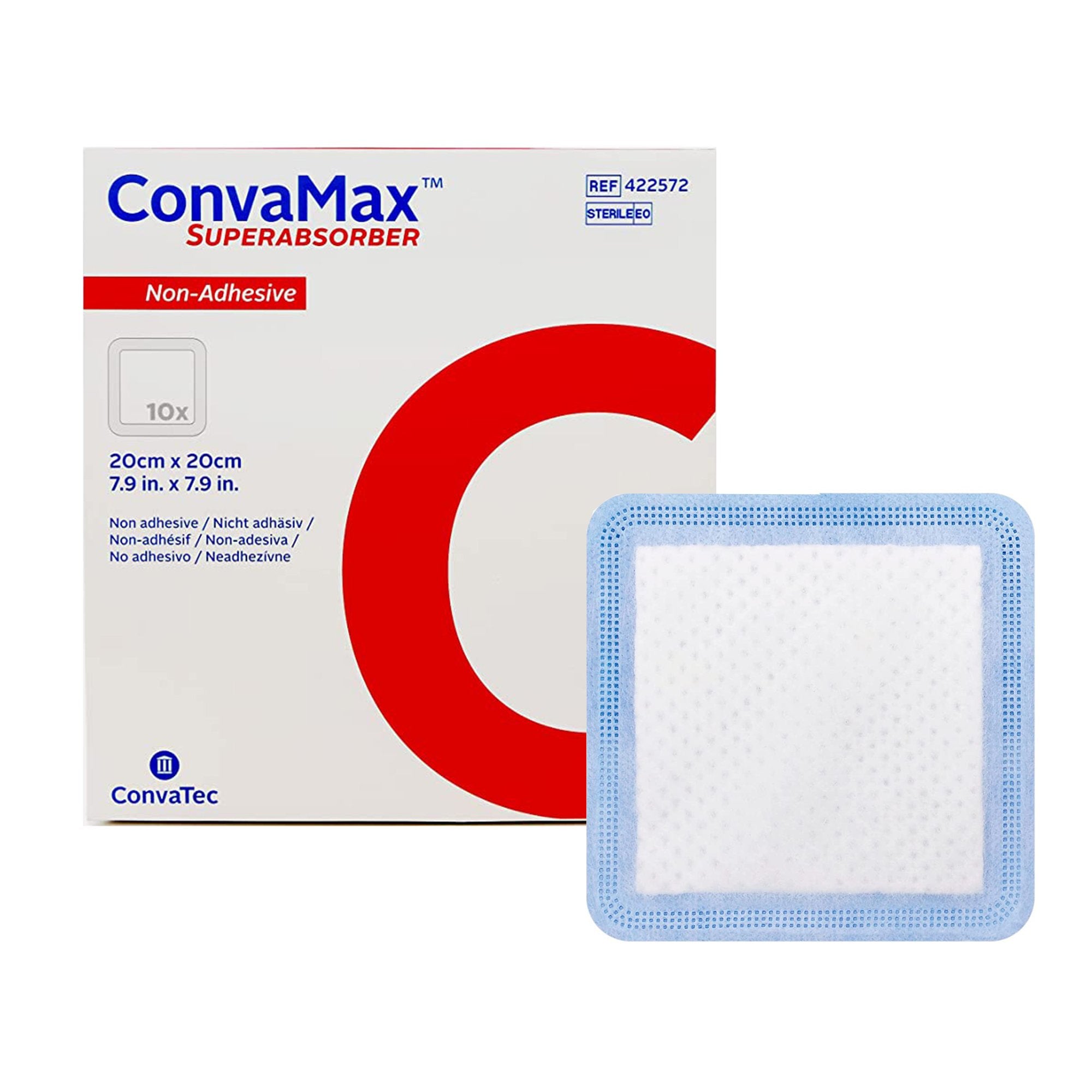 ConvaTec - Super Absorbent Dressing ConvaMax™ Superabsorber 8 X 8 Inch Square [10/BX]