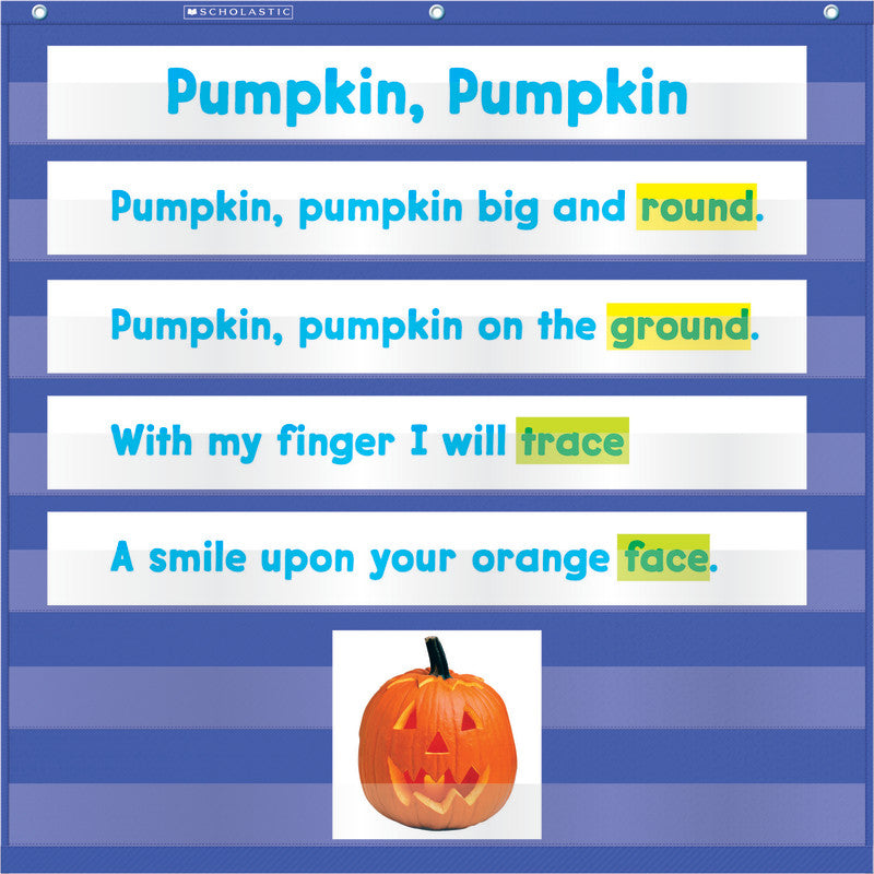 SCHOLASTIC TEACHING SOLUTIONS - Mini Pocket Chart, 7-Pocket, 28" x 28", Blue