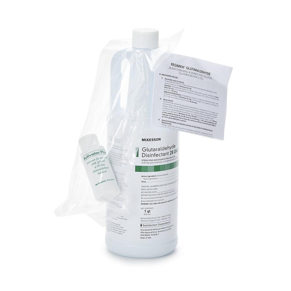 McKesson Brand - Glutaraldehyde High-Level Disinfectant REGIMEN® Activation Required Liquid 32 oz. Bottle Reusable [1/EA] (862477_EA)