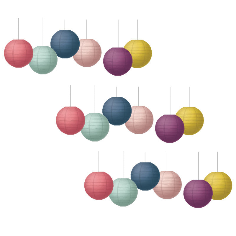 TEACHER CREATED RESOURCES - Oh Happy Day 8" Paper Lanterns, 6 Per Pack, 3 Packs