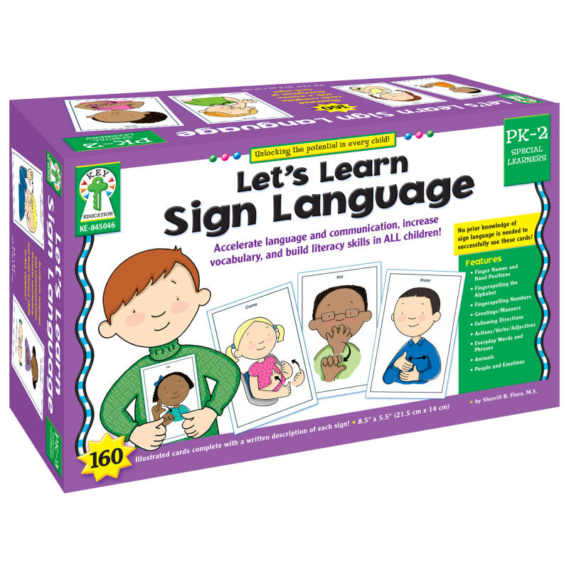 KEY EDUCATION PUBLISHING - Let's Learn Sign Language Learning Cards