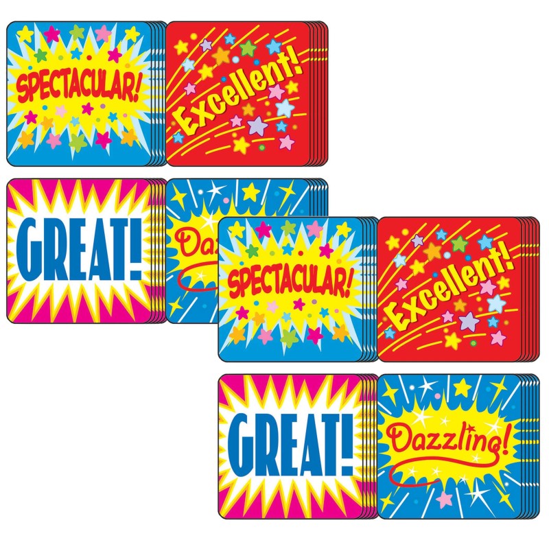 CARSON DELLOSA EDUCATION - Positive Words Motivational Stickers, 120 Per Pack, 12 Packs