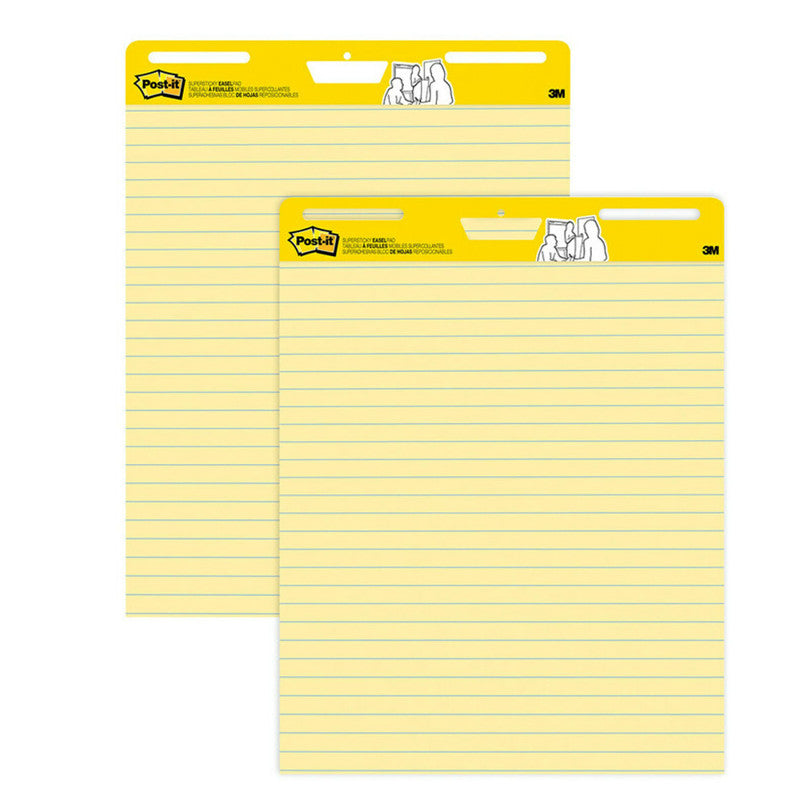 POST-IT - Super Sticky Easel Pads, 25" x 30", Yellow, 2 Pads
