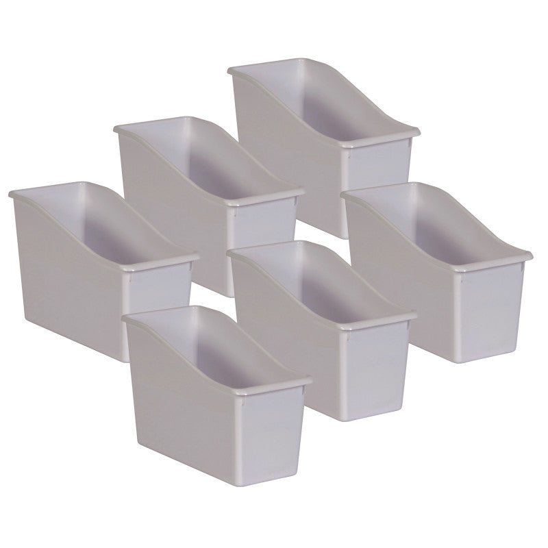 TEACHER CREATED RESOURCES - White Plastic Book Bin, Pack of 6