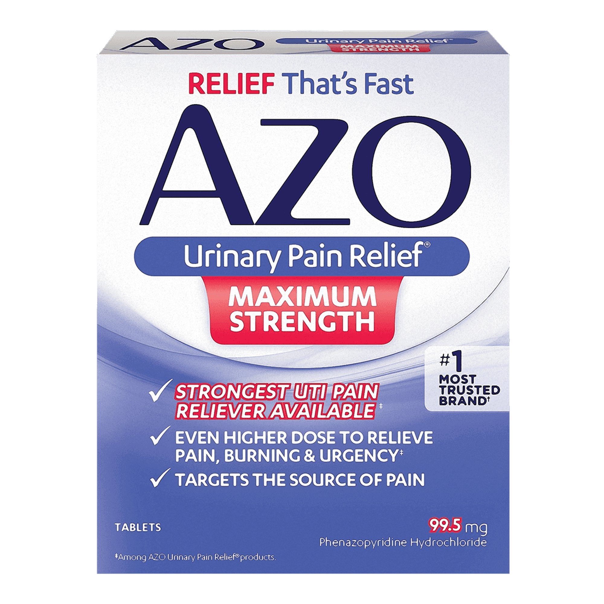 i-Health Inc - Urinary Pain Relief AZO® Maximum Strength 99.5 mg Strength Phenazopyridine HCL Tablet 12 per Box [1/BX]
