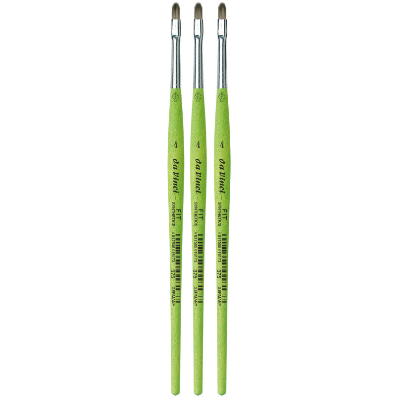 FIT Synthetics Student Brush, Synthetic, Acrylic & Tempera, Filbert, Series 375, Size 4, Pack of 3