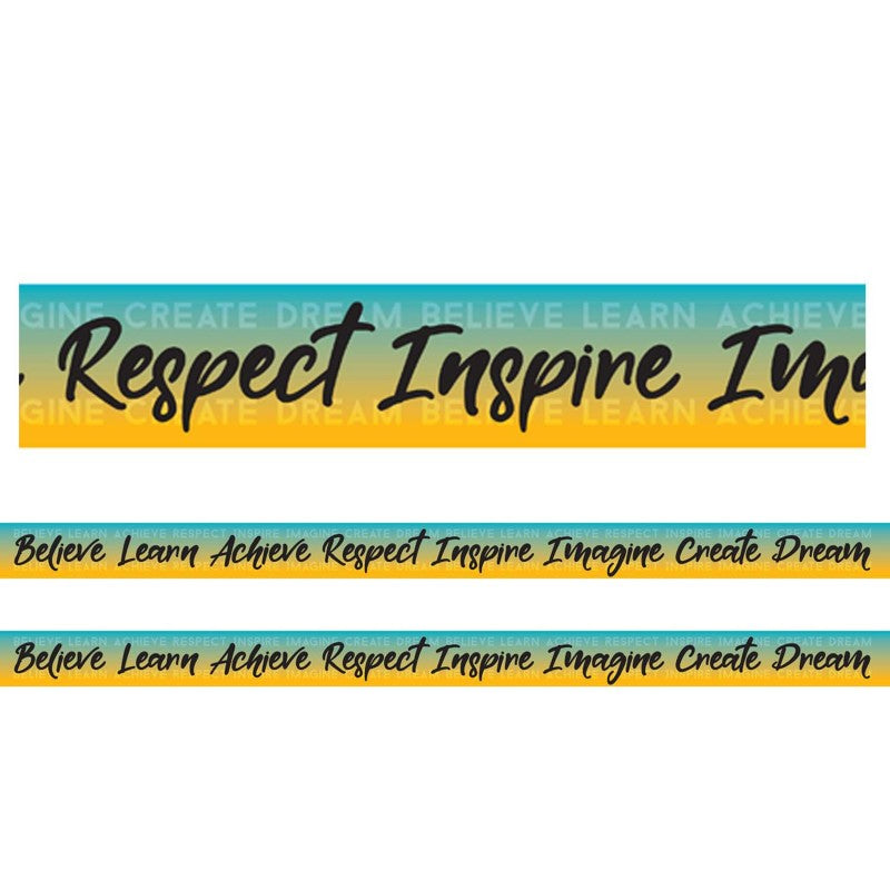 CHARLES LEONARD - Borders/Trims, Magnetic, Rectangle Cut - 1-1/2" x 24", Motivational Words Theme, 24' per Pack, 2 Packs