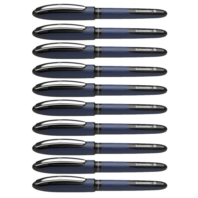 SCHNEIDER - One Business Rollerball Pens, 0.6mm, Black, Pack of 10