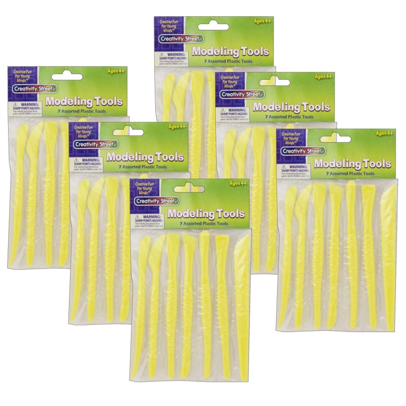 CREATIVITY STREET - Modeling Tools, 7 Assorted Patterns, Approx. 6", 7 Pieces Per Pack, 6 Packs