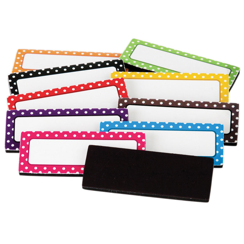 TEACHER CREATED RESOURCES - Polka Dots Magnetic Labels, 30 Per Pack, 2 Packs