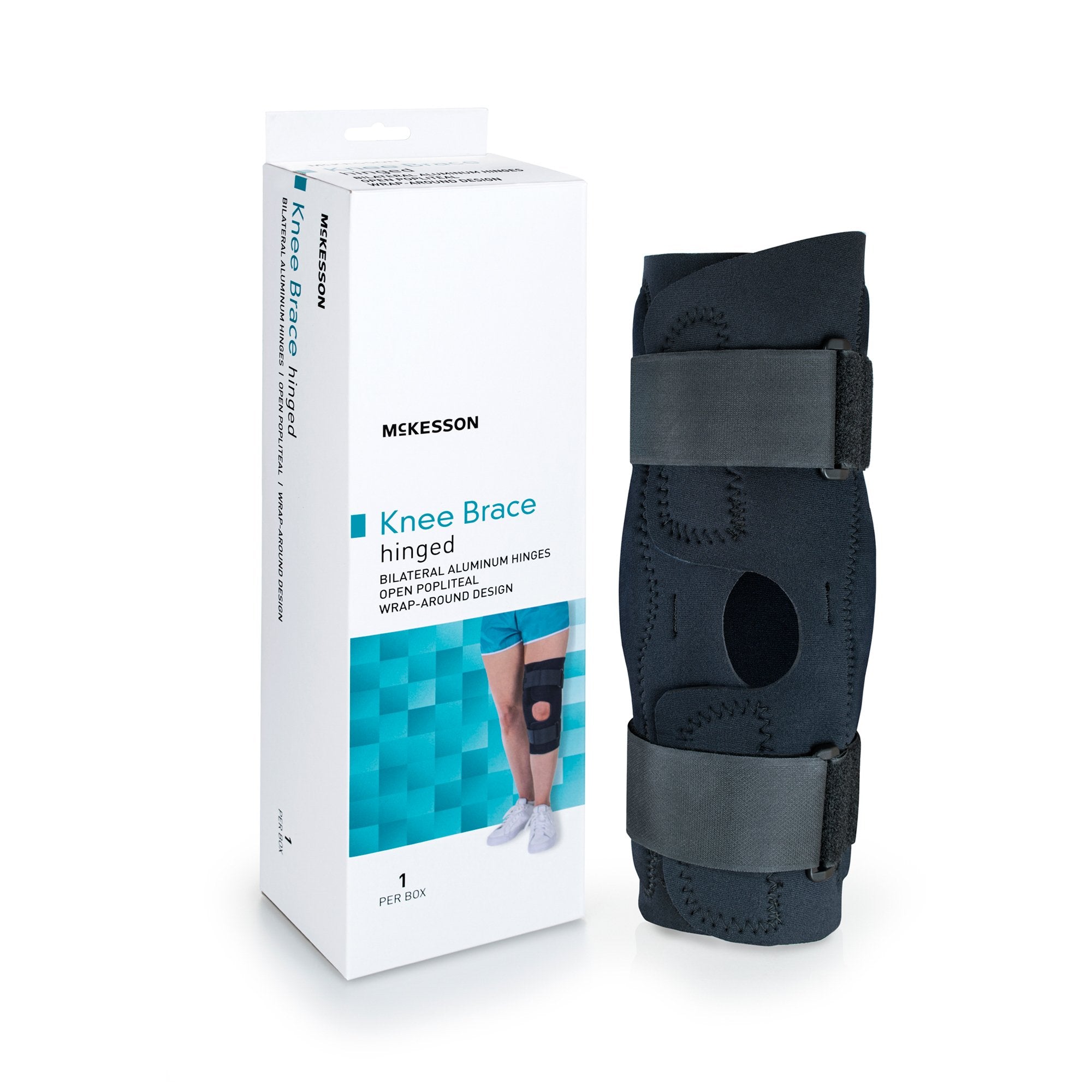 McKesson Brand - Knee Brace McKesson Large Wraparound / Hook and Loop Strap Closure with D-Rings 20-1/2 to 23 Inch Circumference Left or Right Knee [1/EA]