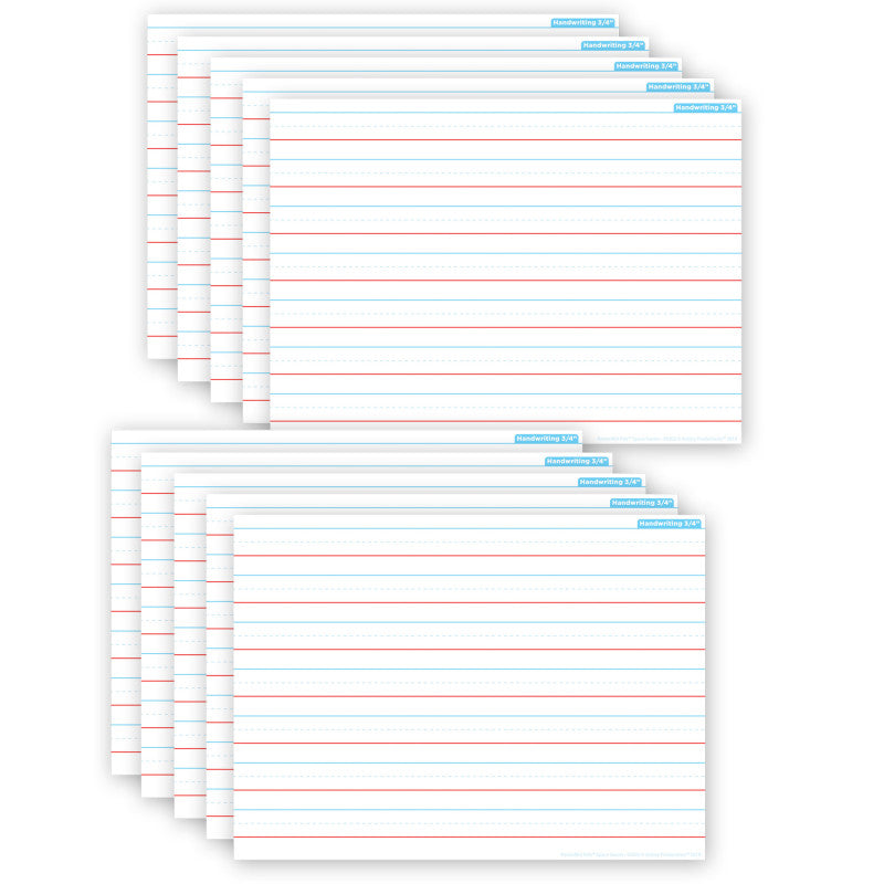 ASHLEY PRODUCTIONS - Smart Poly® PosterMat Pals™ Space Savers, 13" x 9-1/2", Handwriting 3/4", Pack of 10