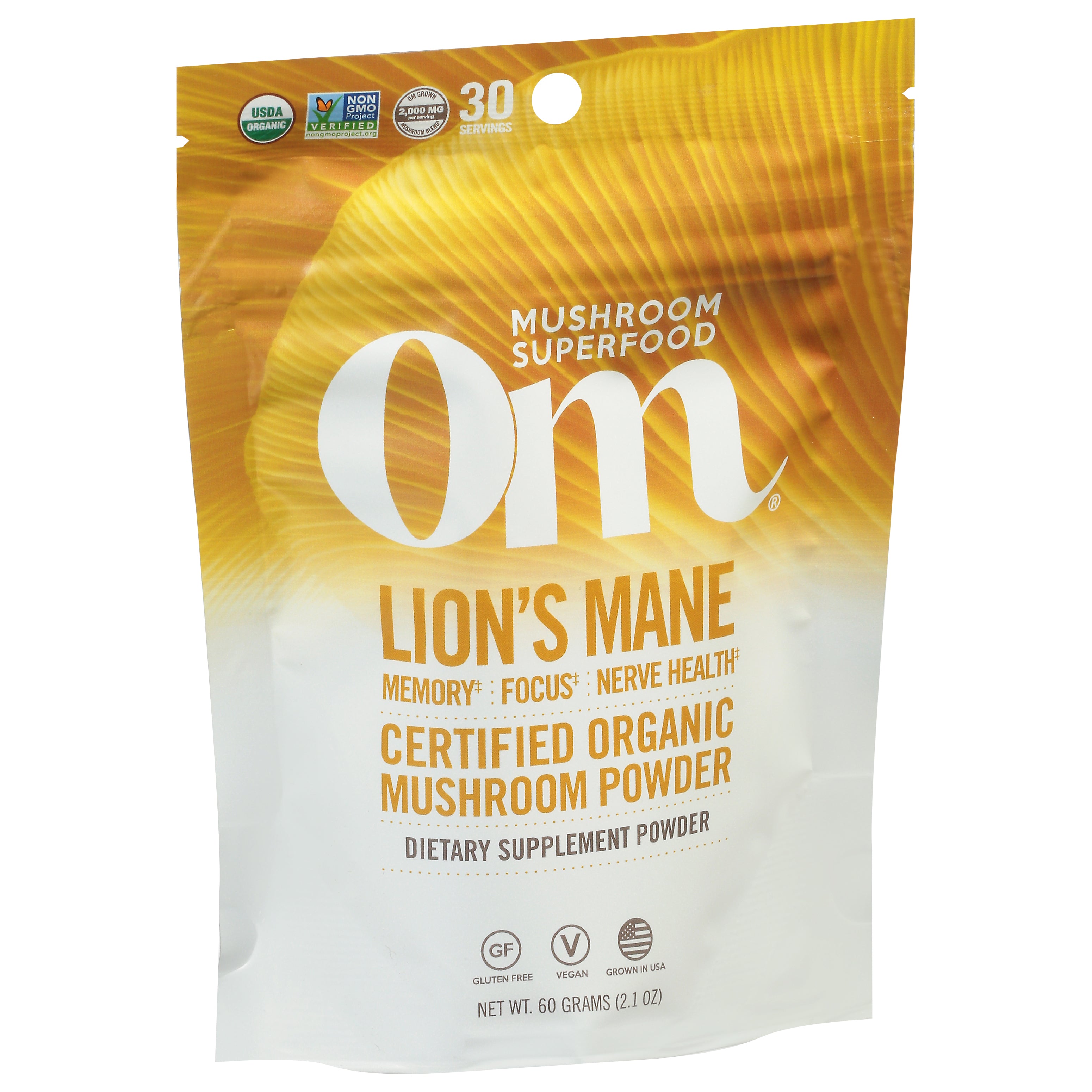 Om Lion's Mane Mushroom Powder 2.1 oz - Case of 1