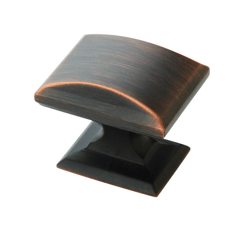 AMEROCK - Amerock Candler Rectangle Cabinet Knob 1-1/4 in. D 1-1/8 in. Oil Rubbed Bronze 5 pk