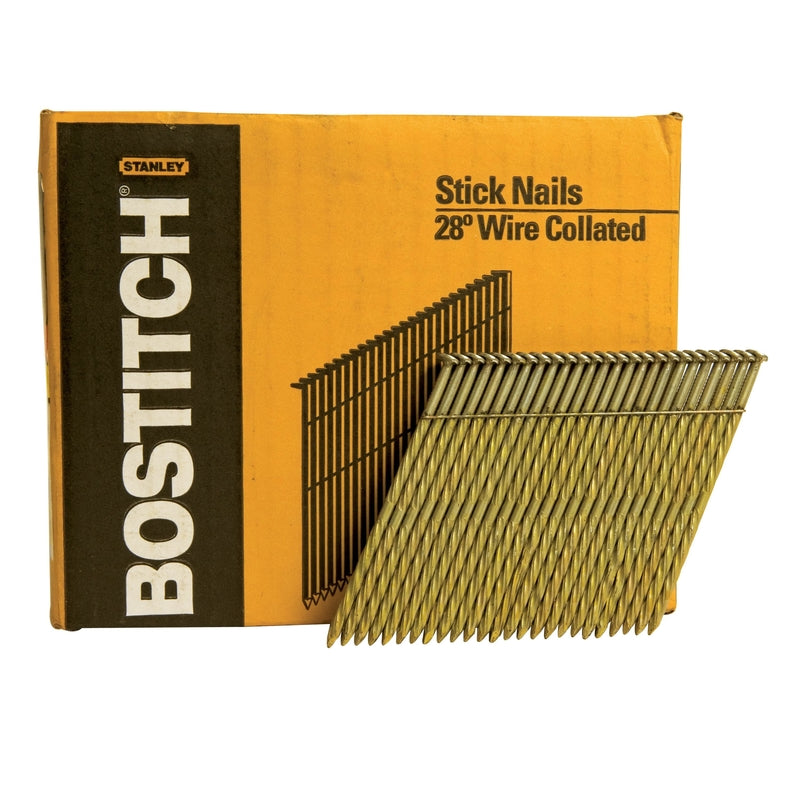 STANLEY BOSTITCH - Bostitch 3-1/4 in. 10 Ga. Angled Strip Galvanized Framing Nails 28 deg 2000 pk