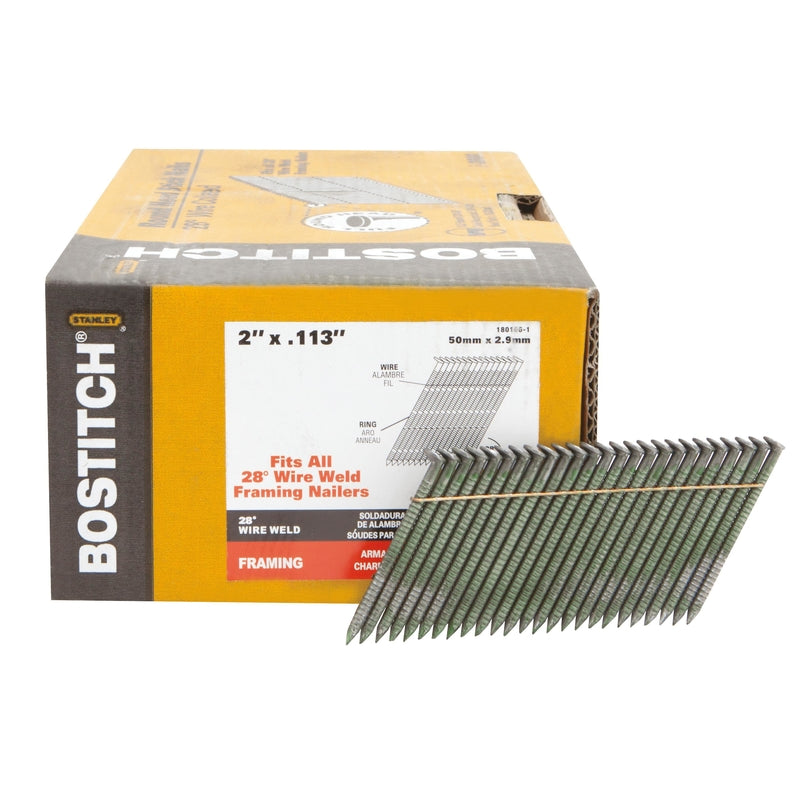 STANLEY BOSTITCH - Bostitch 2 in. 11 Ga. Wire Strip Coated Framing Nails 28 deg 2,000 pk