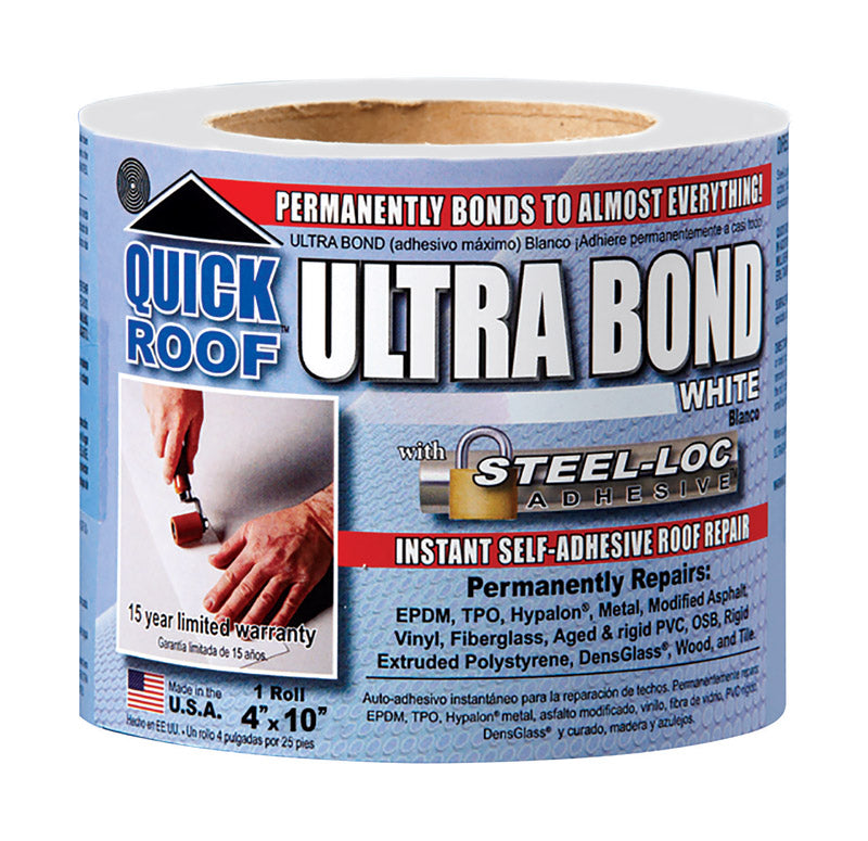 QUICK ROOF - Quick Roof Ultra Bond 4 in. W X 10 in. L Tape Self-Adhesive Roof Repair White