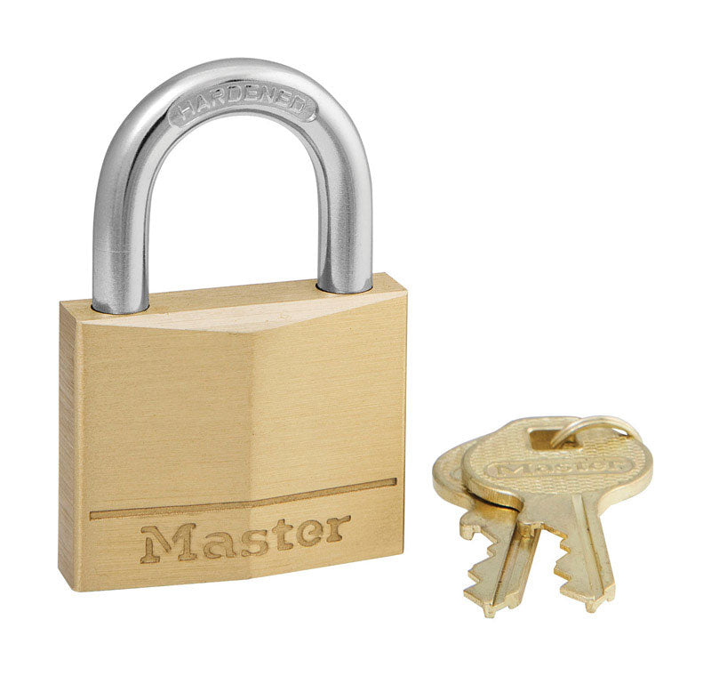 MASTER LOCK - Master Lock 1-9/16 in. W Brass 4-Pin Cylinder Padlock Keyed Alike